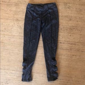 Grey Leggings with Ankle Cross Detail